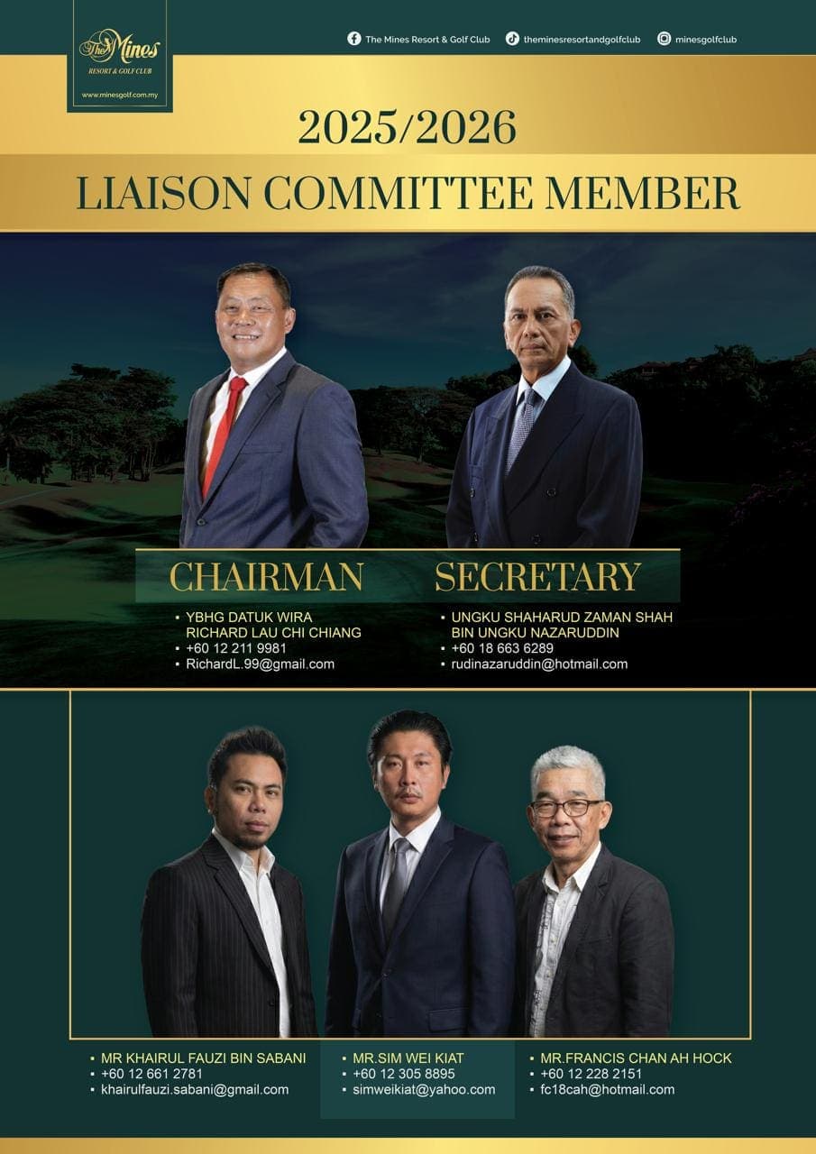 The club's 2025/2026 Liaison Committee roster: Chairman, Secretary and three elected member representatives, with contact details