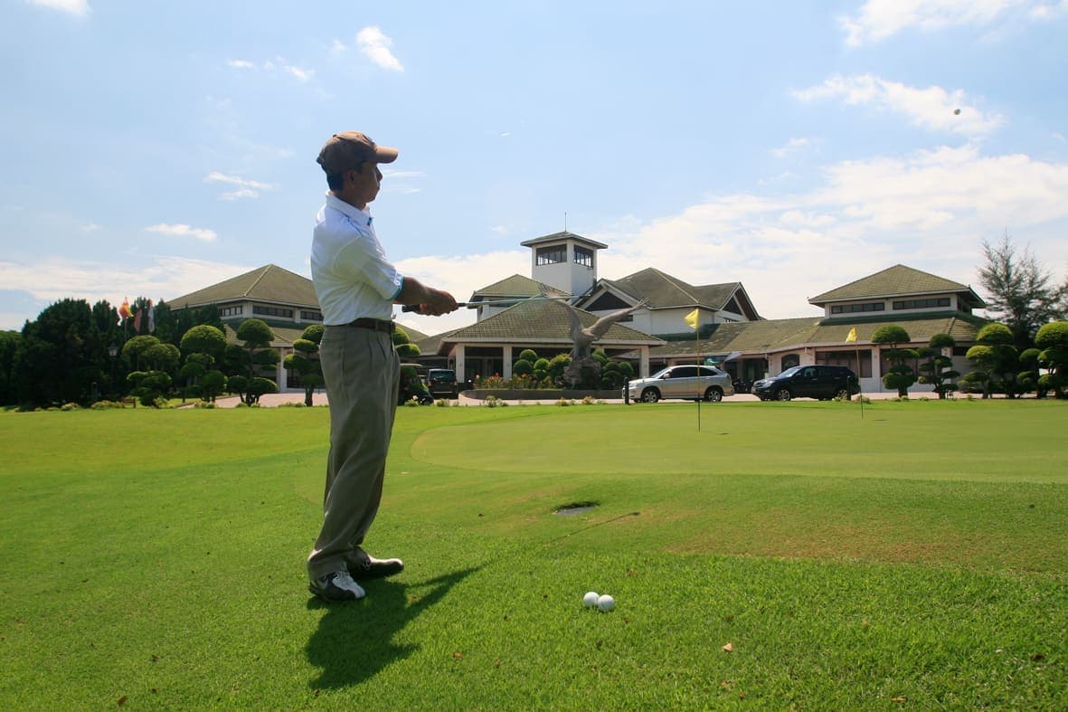 Clubhouse grounds and manicured greens